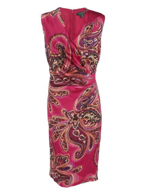 Polo Ralph Lauren Vintage paisley satin midi dress Pink 1194275