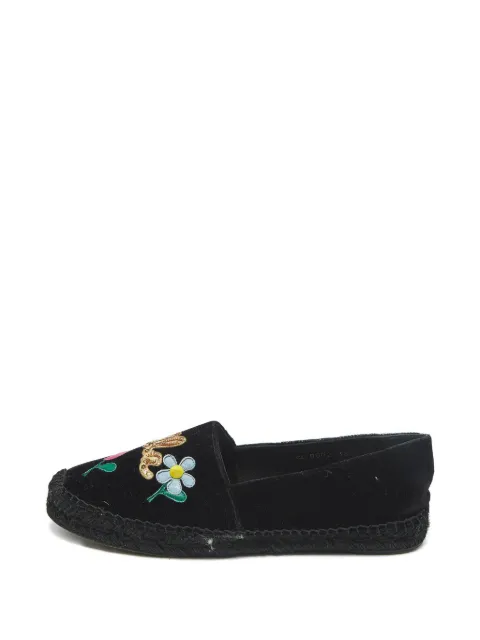 Dolce & Gabbana Pre-Owned patch-embellished flat espadrilles Black 1188598