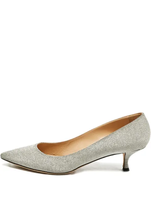 Sergio Rossi Vintage glitter pointed-toe pumps Silver 1170393