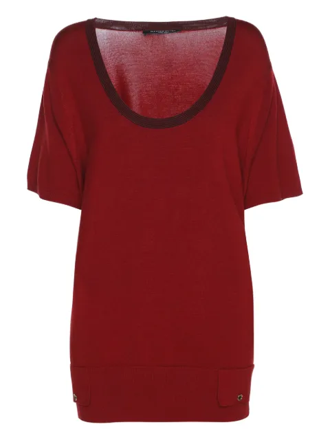 Marina Rinaldi stretch-knit scoop-neck T-shirt Red 1186839
