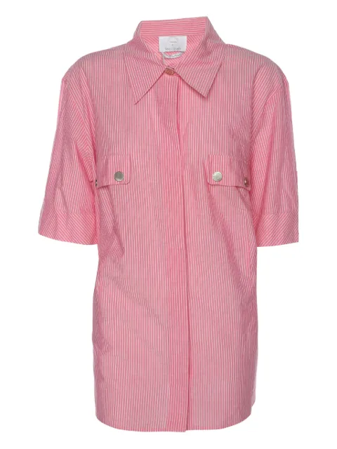 Marina Rinaldi striped-pattern button shirt Pink 1183761