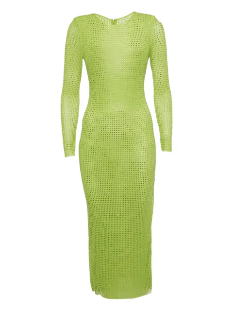 Self-Portrait studded mesh midi dress Green 1178557