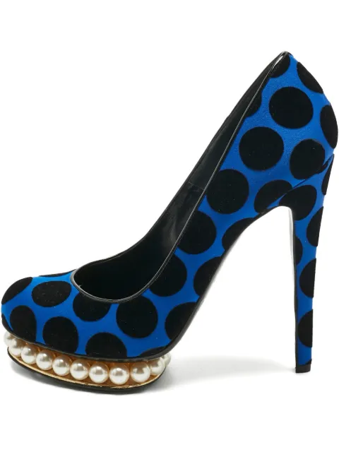 Nicholas Kirkwood Casati polka-dot platform pumps Blue 1221620