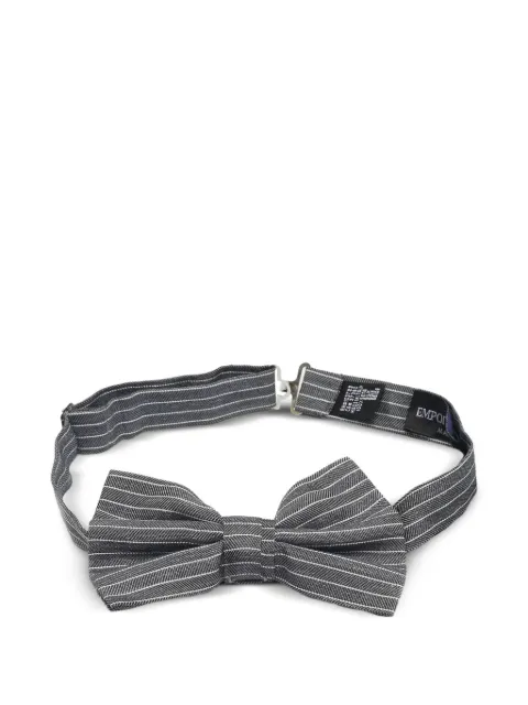 Emporio Armani Pre-Owned striped cotton bow tie Grey 1223265