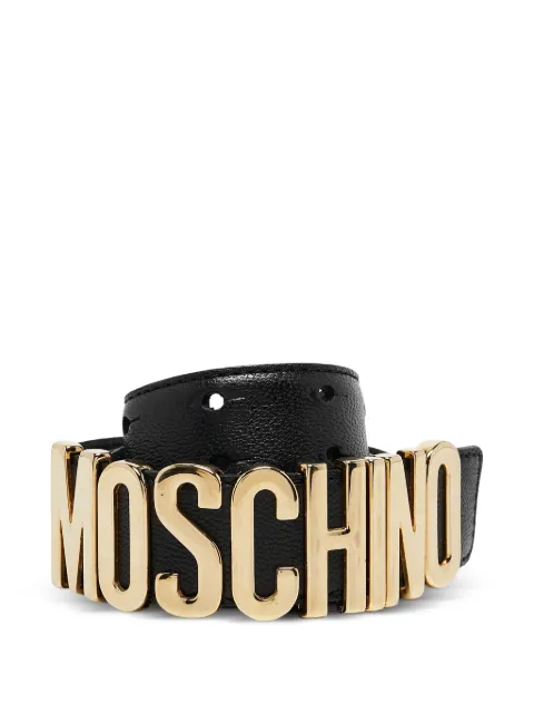 Moschino Pre-Owned logo-plaque belt Black 1098767