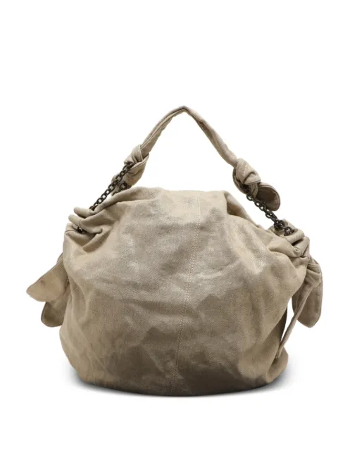 Stella McCartney Pre-Owned Bow jute hobo Neutrals 1156308