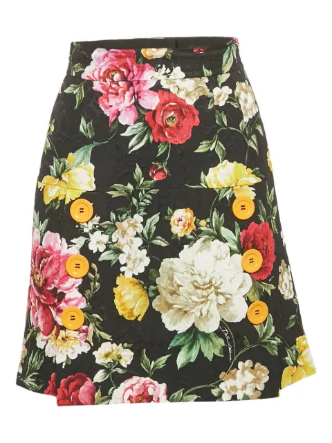 Dolce & Gabbana Pre-Owned XS jacquard floral mini skirt Black 1188779