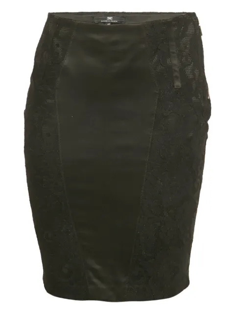Elisabetta Franchi satin lace pencil skirt Black 1192471