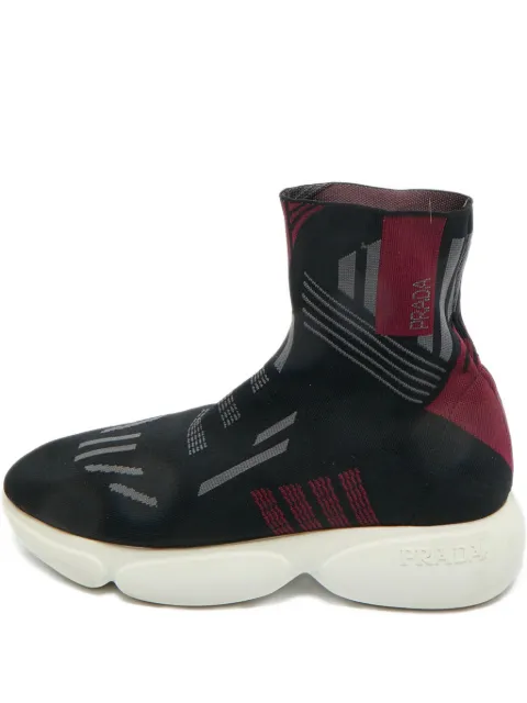 Prada Pre-Owned high-top sock sneakers Black 1213182