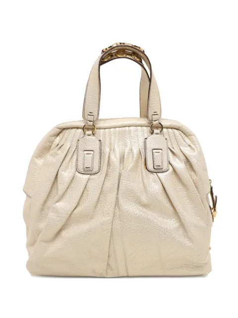 Roberto Cavalli Vintage medium leather tote bag Neutrals 1148652
