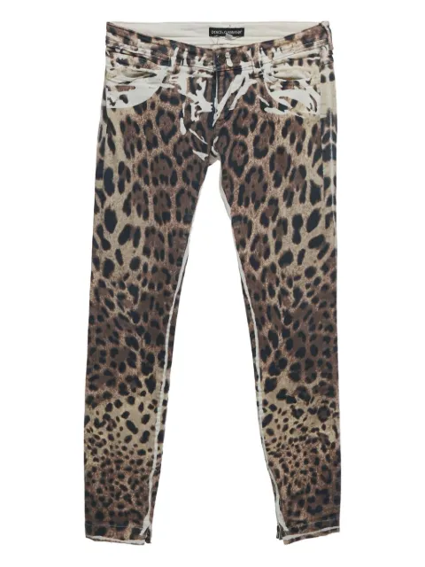 Dolce & Gabbana Pre-Owned leopard-print zip trousers Brown 1189740