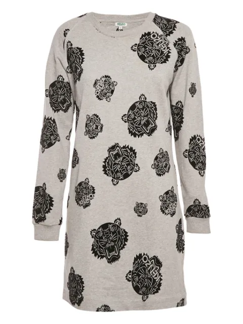 Kenzo Pre-Owned tiger-motif mini dress Grey 1189317
