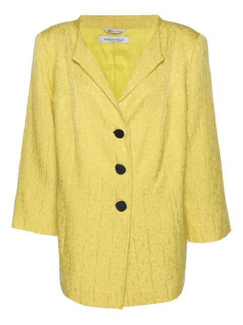 Marina Rinaldi jacquard button blazer Yellow 1185230