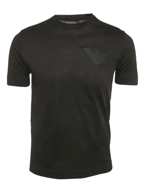 Emporio Armani Pre-Owned logo-embroidery T-shirt Black 1195212