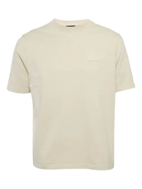 Emporio Armani Pre-Owned logo-patch T-shirt Neutrals 1194581
