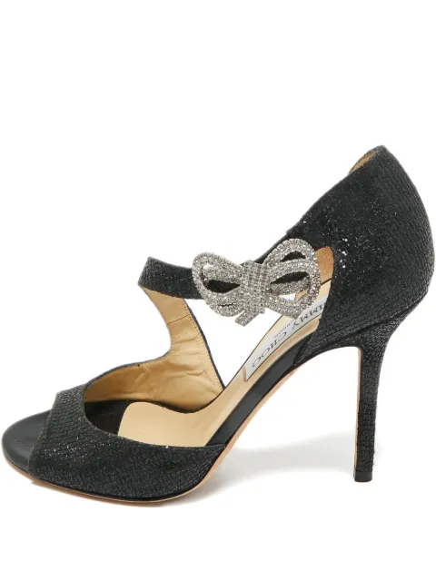 Jimmy Choo Pre-Owned glitter peep-toe pumps Black 1211861