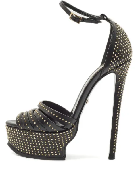 Roberto Cavalli Vintage studded platform sandals Black 1150042