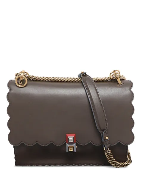 Fendi Pre-Owned 2017 medium Kan I scalloped cross body bag Brown 1201515