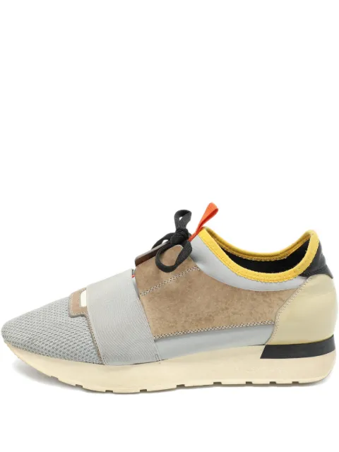 Balenciaga Pre-Owned race runner leather trainers Grey 1040758