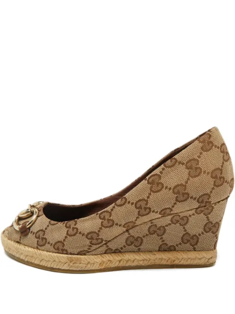Gucci Pre-Owned canvas horsebit espadrille pumps Neutrals 1181135