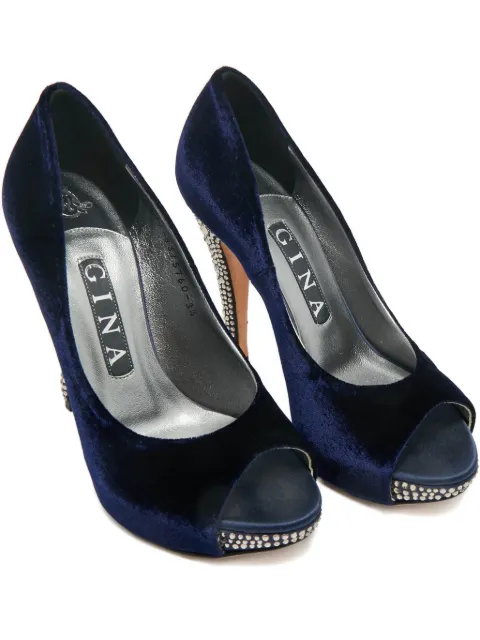 Gina Jenna velvet platform pumps Blue 1212220