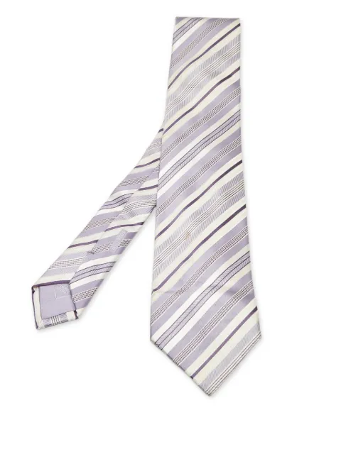 Brioni Vintage diagonal-stripes silk tie Purple 1167234