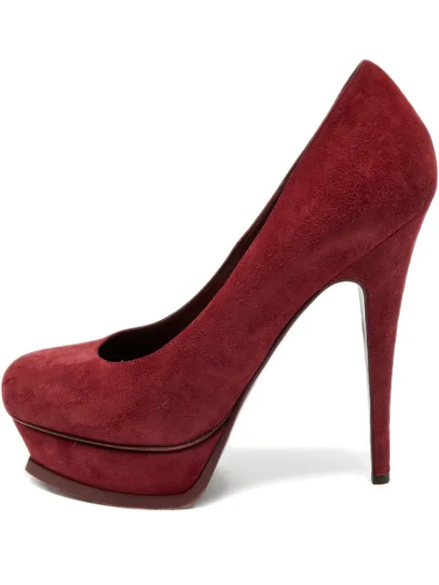 Saint Laurent Pre-Owned Tribtoo platform pumps Red 1197183