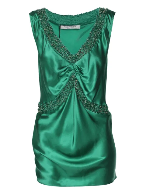 Marina Rinaldi silk embellished top Green 1183302