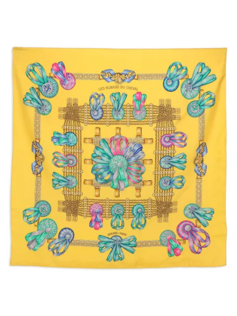 Hermès Pre-Owned 1223389 ribbon silk scarf Yellow 1223389
