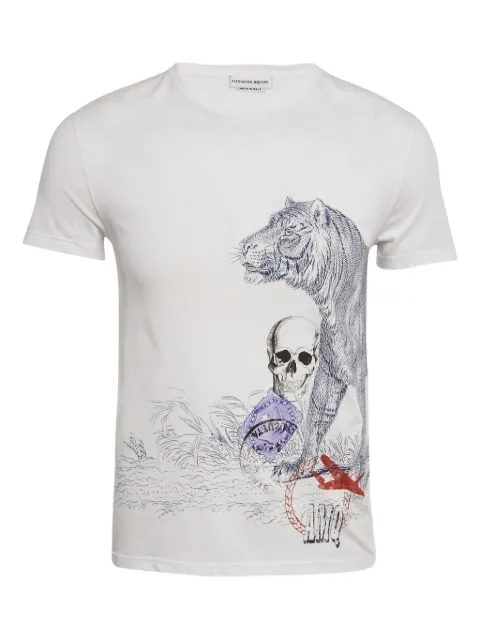 Alexander McQueen Pre-Owned Skull print jersey T-shirt White 1229681