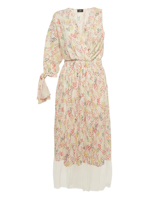 Elisabetta Franchi heart-print midi dress Neutrals 1216900