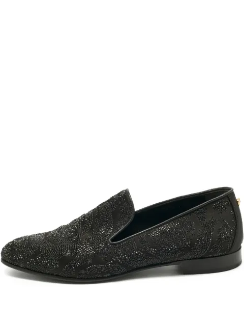 Versace Pre-Owned crystal-embellished loafers Black 1222271