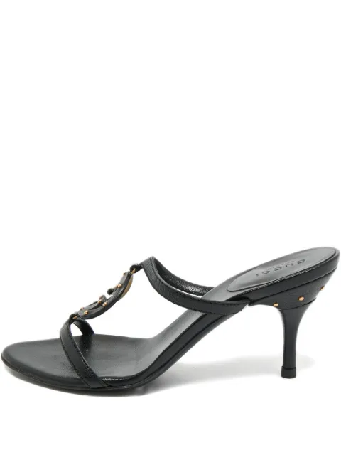 Gucci Pre-Owned GG leather heeled sandals Black 1200804
