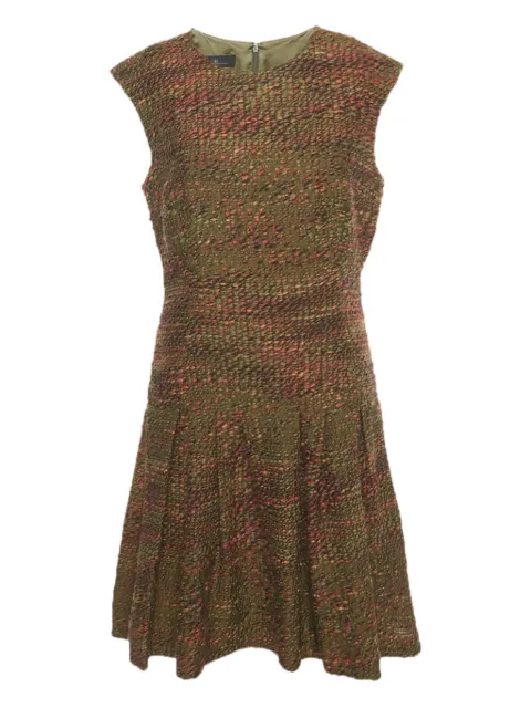 Carolina Herrera Vintage marl-knit sleeveless dress Green 1219464
