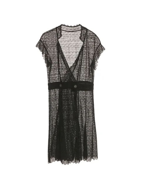 CHANEL Pre-Owned crochet double-breasted dress Black 1209363