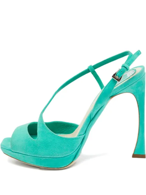 Christian Dior Pre-Owned sculpted-heel slingback sandals Green 1232722