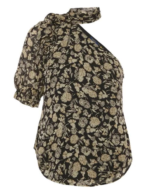 Polo Ralph Lauren Vintage floral-print one-shoulder blouse Black 1220490