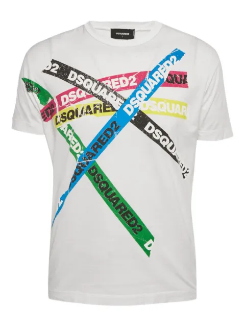 DSQUARED2 logo tape T-shirt White 1234568