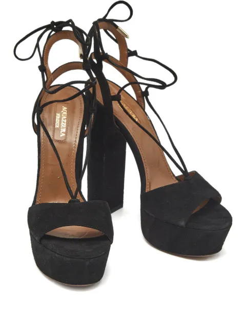 Aquazzura Austin Plateau lace-up sandals Black 1228798
