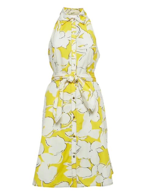 Diane Von Furstenberg Vintage halterneck floral-print mini dress Yellow 1212197