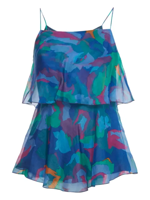 Emporio Armani Pre-Owned organza printed top Blue 1192550