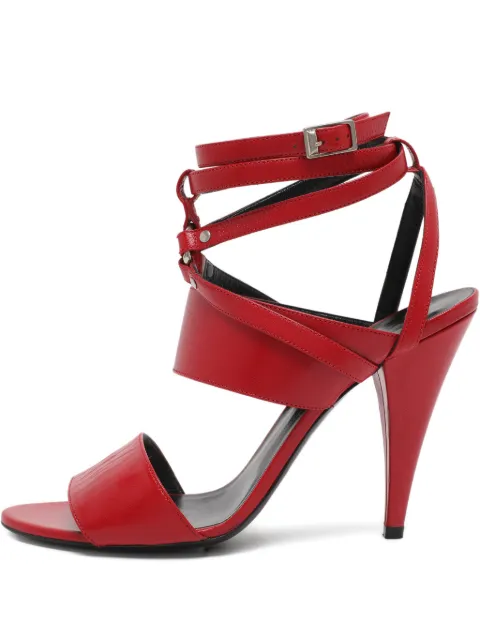 Saint Laurent Pre-Owned ankle-strap leather sandals Red 1224739