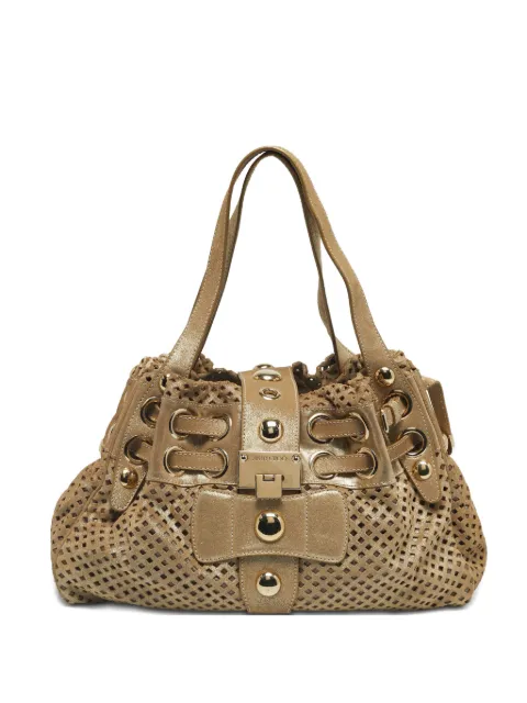 Jimmy Choo Pre-Owned Riki perforated tote bag Gold 1227559