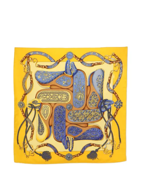 Hermès Pre-Owned Festival print scarf Yellow 1223384