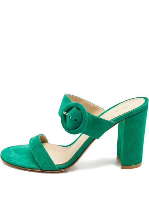 Gianvito Rossi buckle strap suede sandals Green 1219242