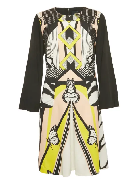 Cavalli Class print long-sleeve midi dress Black 1222332