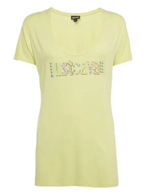 Just Cavalli Vintage XL logo cotton T-shirt Yellow 1222903