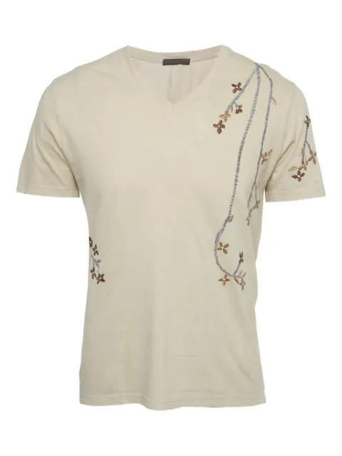 Roberto Cavalli Vintage floral-embroidered T-shirt Neutrals 1225003