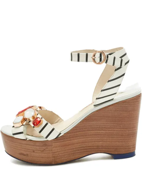 Sophia Webster Suki Gem striped wedge sandals White 1234271