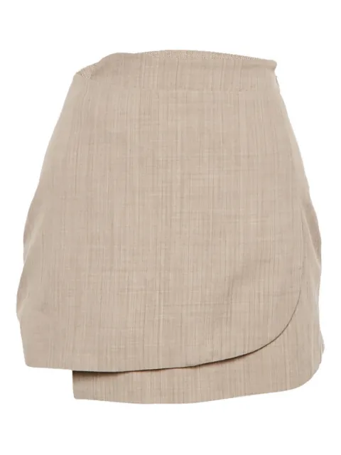Fendi Pre-Owned wrap-detail mini skirt Neutrals 1211544